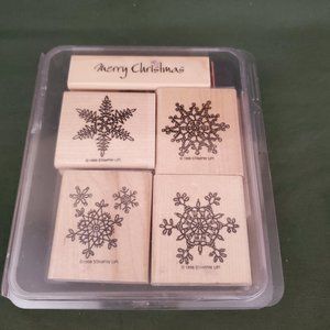 Stampin’ Up! Paper Inspirations CHRISTMAS Snowflakes Holiday Words Rubber Stamps